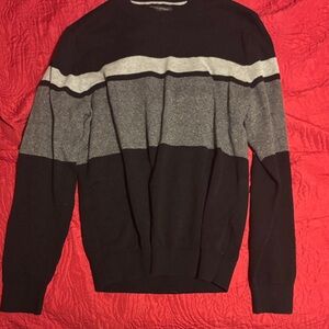 Banana Republic Black and Gray Crewneck Sweater